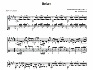 Bolero by Maurice Ravel for Low G Ukulele - PDF Download