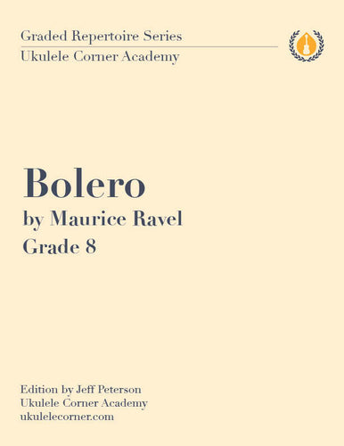 Bolero by Maurice Ravel for Low G Ukulele - PDF Download