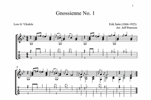 Gnossienne No.1 by Erik Satie for Low G Ukulele - PDF Download