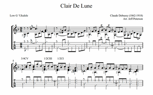 Clair de Lune for Low G Ukulele - PDF Download