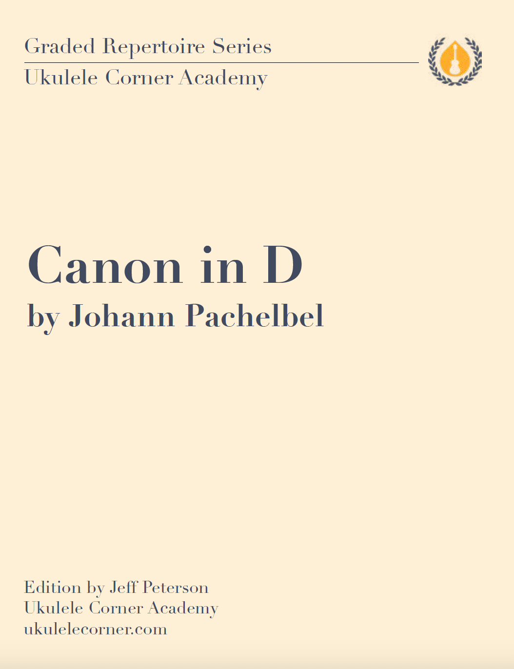 Canon in D by Johann Pachelbel for Low G Ukulele - PDF Download