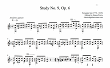 Load image into Gallery viewer, Study No.9, Op.6 by Sor