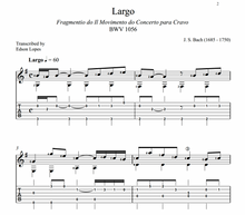Load image into Gallery viewer, Largo BWV 1056 by J.S. Bach