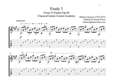 Load image into Gallery viewer, Etude 3, Op.60 by Matteo Carcassi