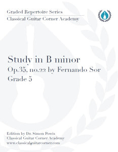 Study in B minor Op.35 no.22 by Fernando Sor TAB